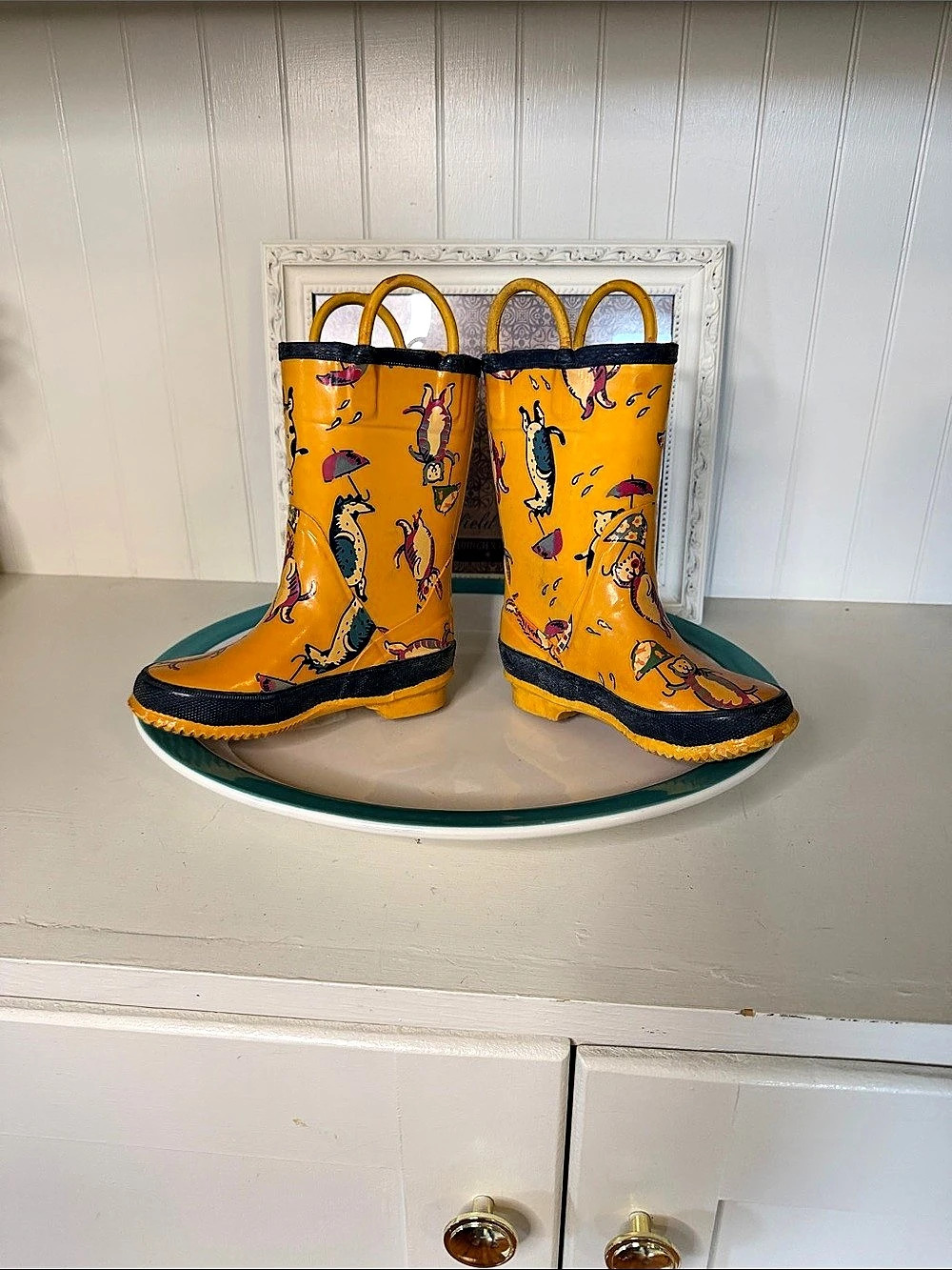 Vintage Raining Cats And Dogs Rain Boots